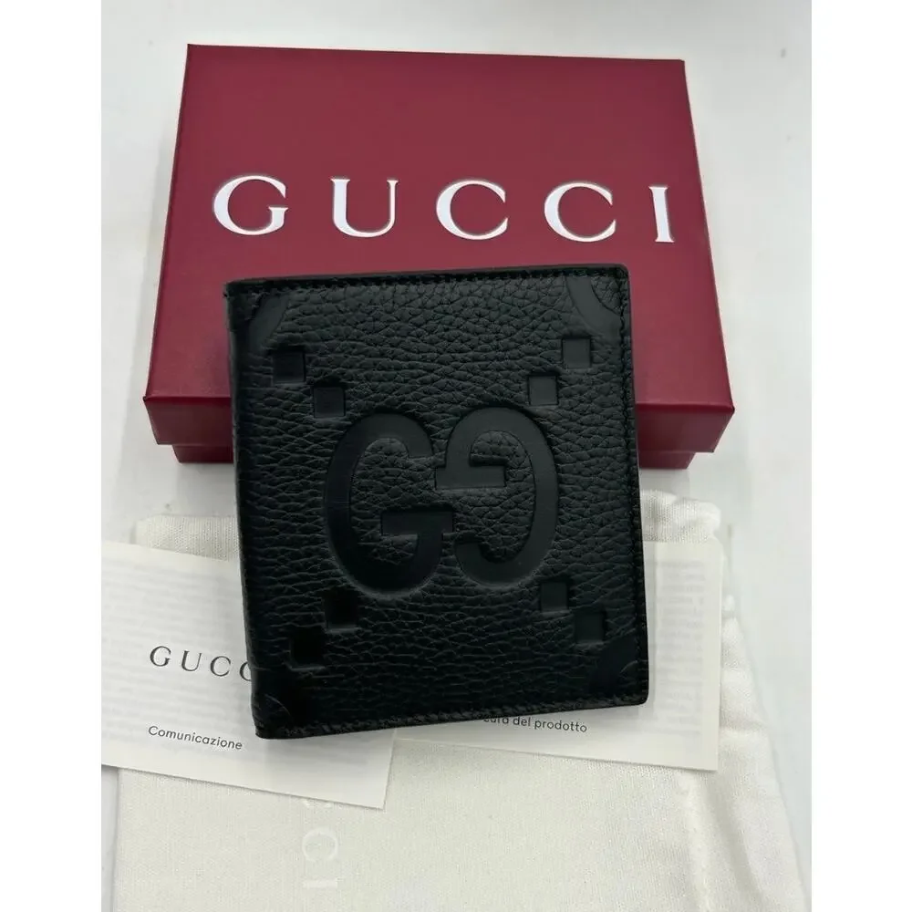 Men's Gucci jumbo GG Leather bifold wallet made in Italy